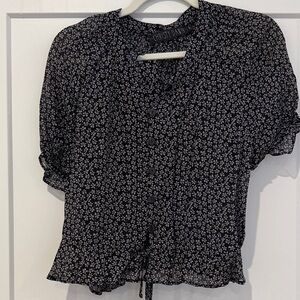 Christy Dawn Black and White Floral Blouse